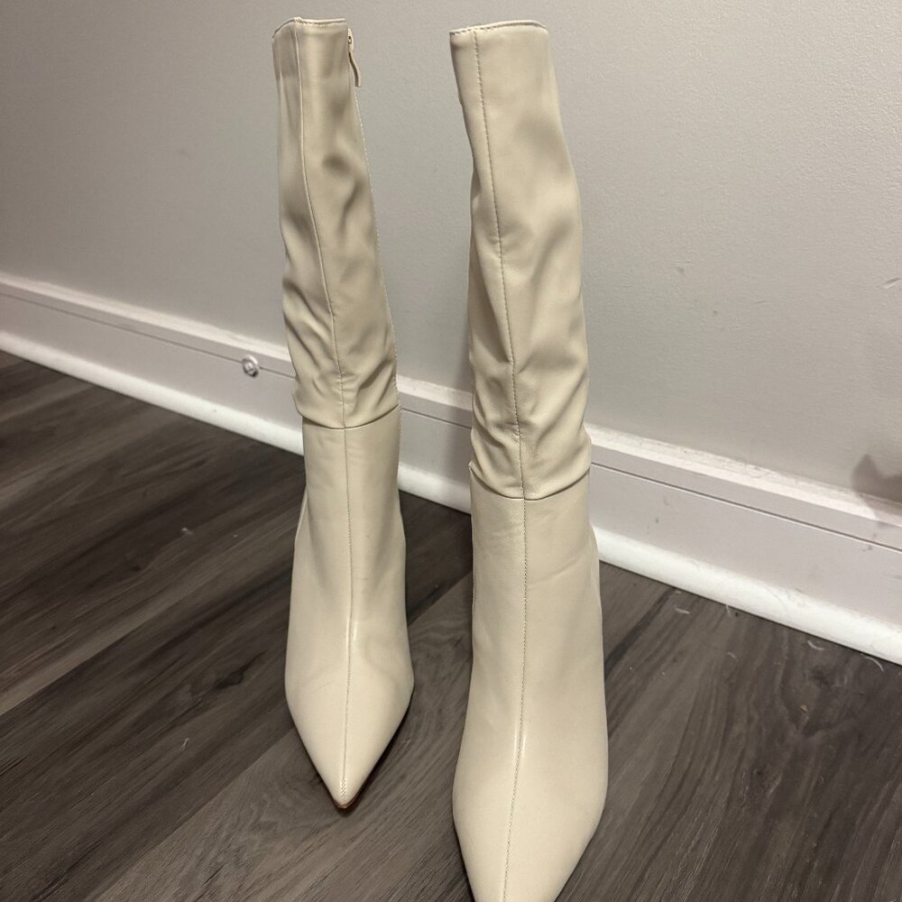 Princess Polly Elodiee Knee High Boots in Cream - Picture 8 of 11